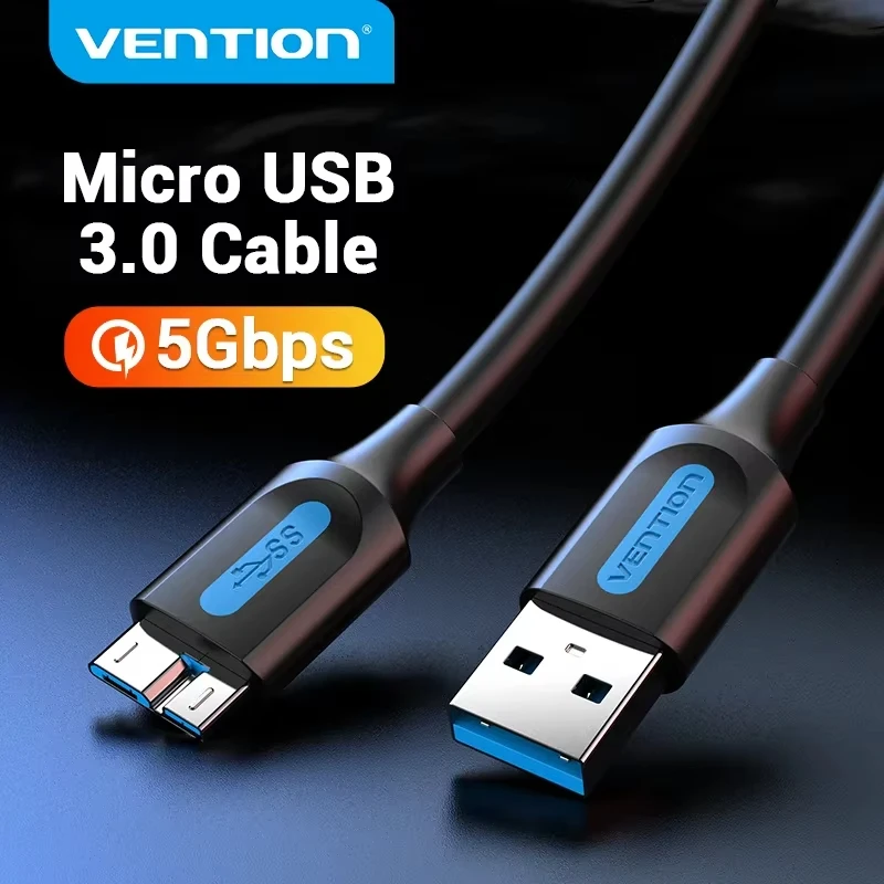 Vention USB Micro-B-Kabel zu Typ-A-Micro-Kabel Datenübertragung Schnelles Ladekabel für Festplatte Samsung USB 3.0 Micro-B Datenkabel Image