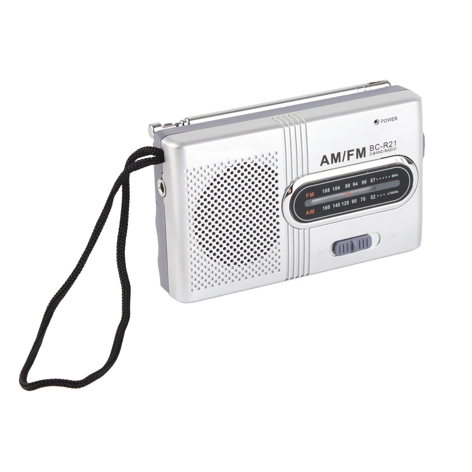 Mini-5-W-Lautsprecher, langlebig, tragbar, Taschen-Transistor-Radio mit Kopfhöreranschluss, langes AM-FM-Radio für Zuhause, Outdoor, silbergraues Radio Image
