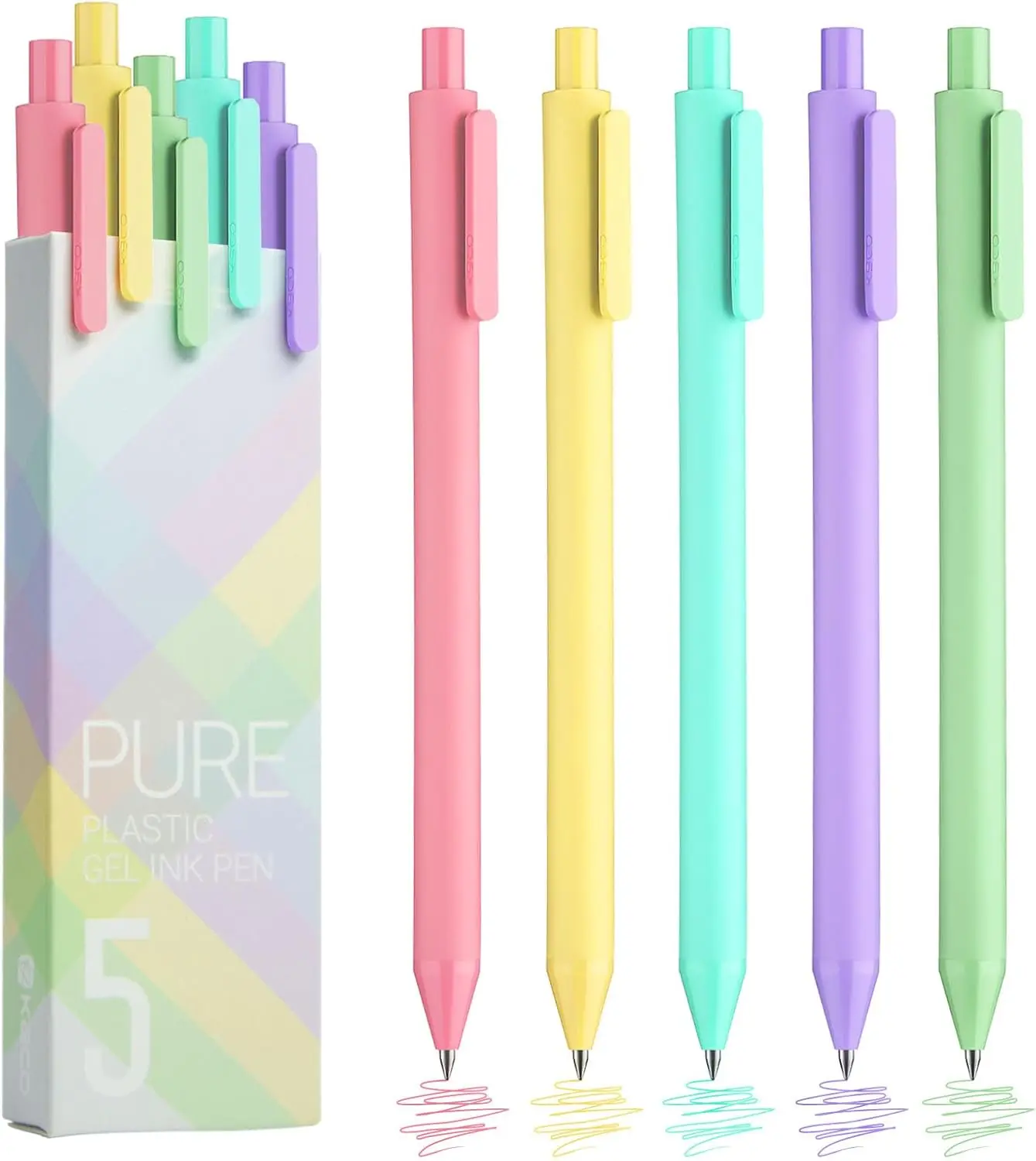 Kaco Macaron Color Core Set Soft Touch einziehbarer Gel-Tinten stift 0,5mm feine Feder (Macaron Color 5er Pack Farb tinte) Image