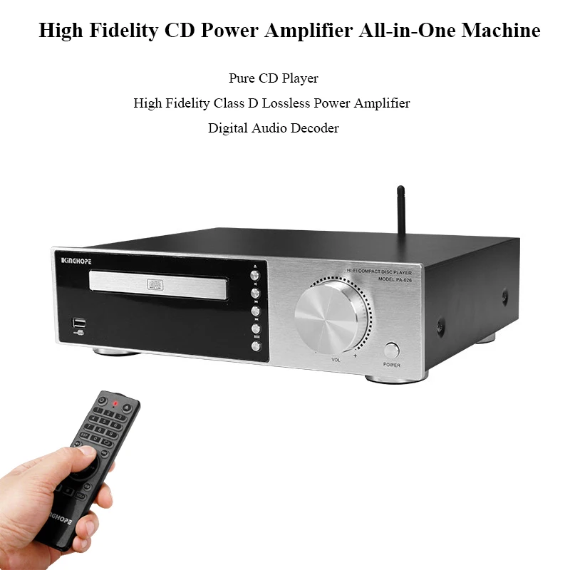 Multifunktionaler CD-Leistungsverstärker 50W*2 Ausgangsleistung Bluetooth 5.2 Bass- und Höhenregelung All-in-One HIFI CD-Player Image
