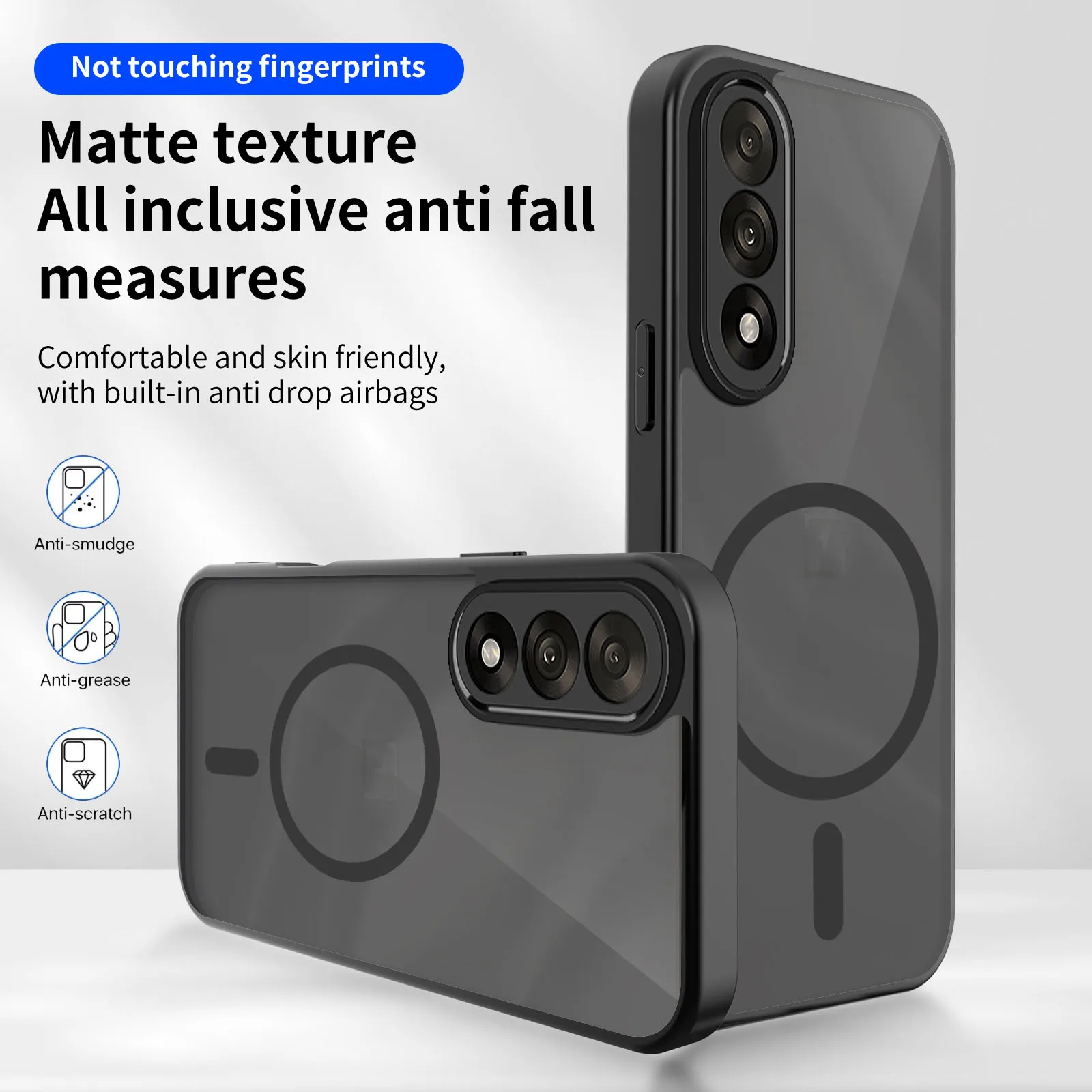 Mattierte Transparente Magnetische Kabellose Ladehülle für OnePlus 13 13R 13S 13T Nord 5 CE 5 Ace 5 Pro für Magsafe Vollständiger Stoßschutz Image