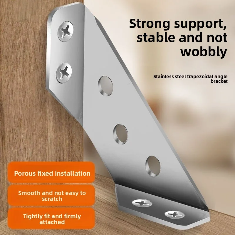 10/20 Stück Eckwinkelverbinder aus Edelstahl, Trapezförmige Winkelhalterung, Regalstütze mit Schrauben Image