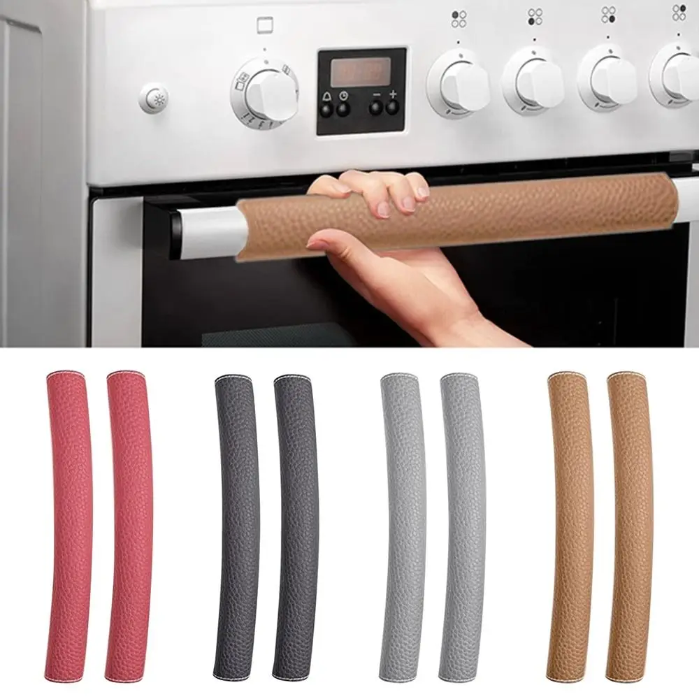 PU Leder Kühlschrank Türgriff Abdeckung Schützende Saubere Auto Sicherheit Gürtel Abdeckungen Einstellbare Tür Handschuhe Haushalt Image