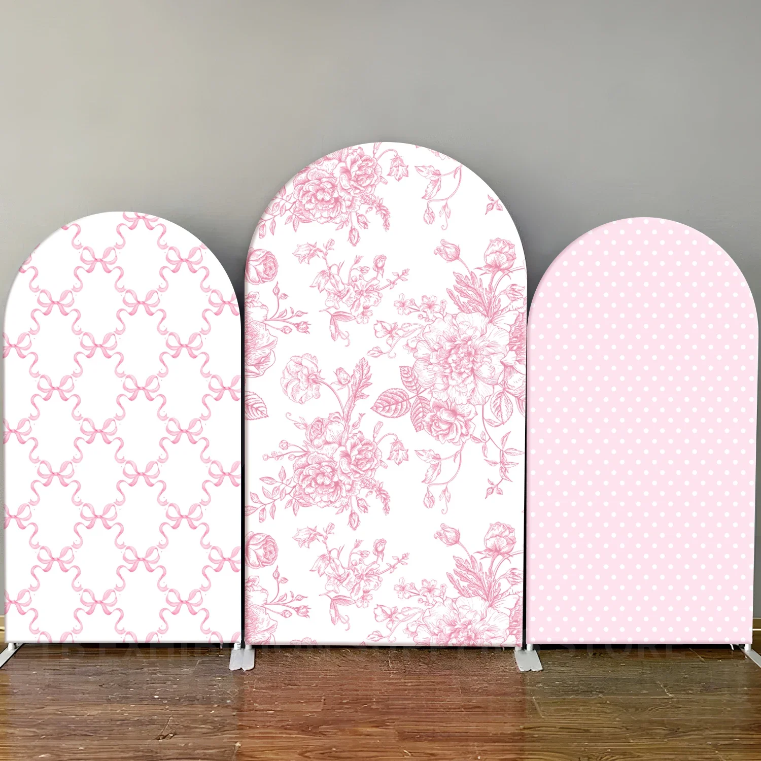 VIKAMA rosa Blume Hochzeit Torbogen Hintergrund Abdeckung für Braut Dusche, Baby Dusche, Geburtstag Party Hintergrund Stoff Image