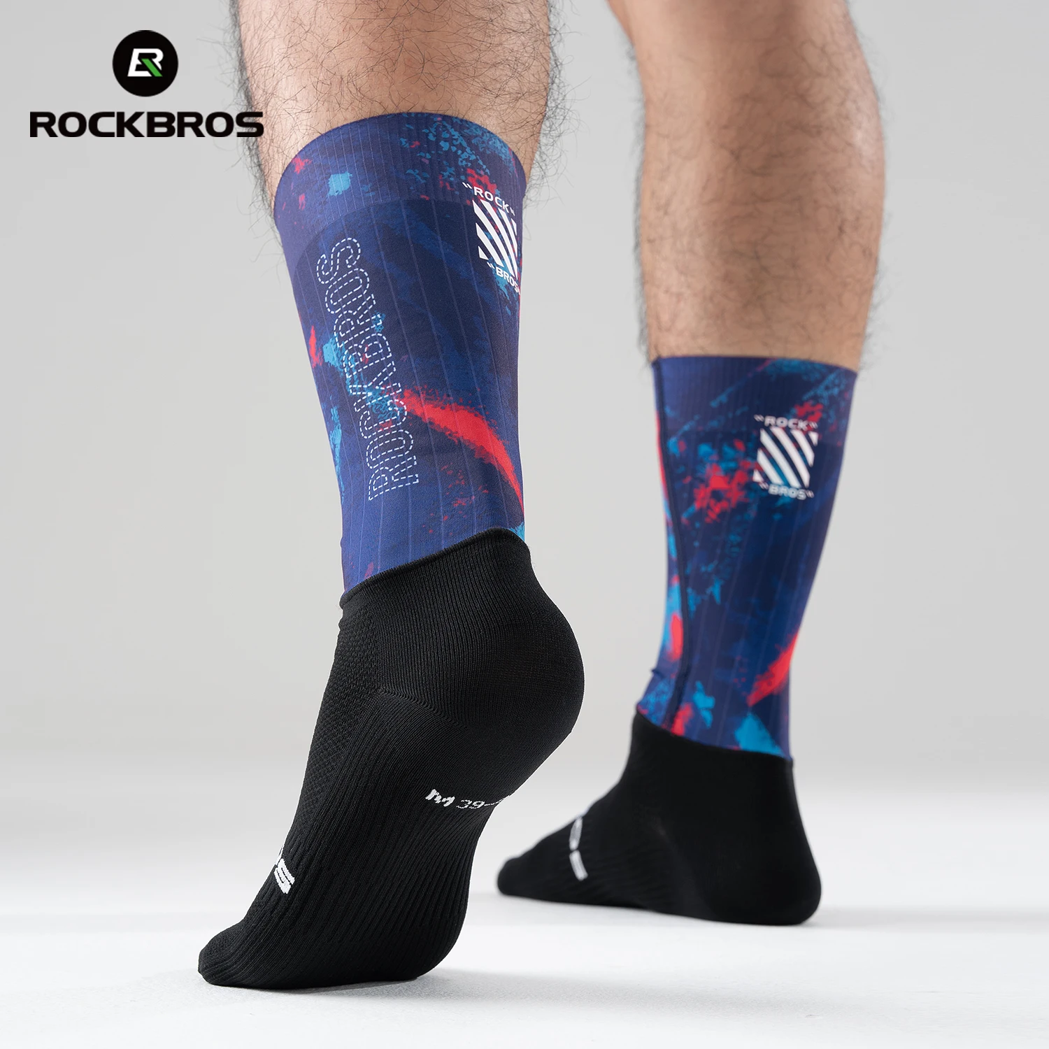 ROCKBROS Kompressions-Sportsocken, professionelle rutschfeste Fahrradsocken, Fahrradsocken für Herren und Damen, Sportsocken, Rennradsocken Image