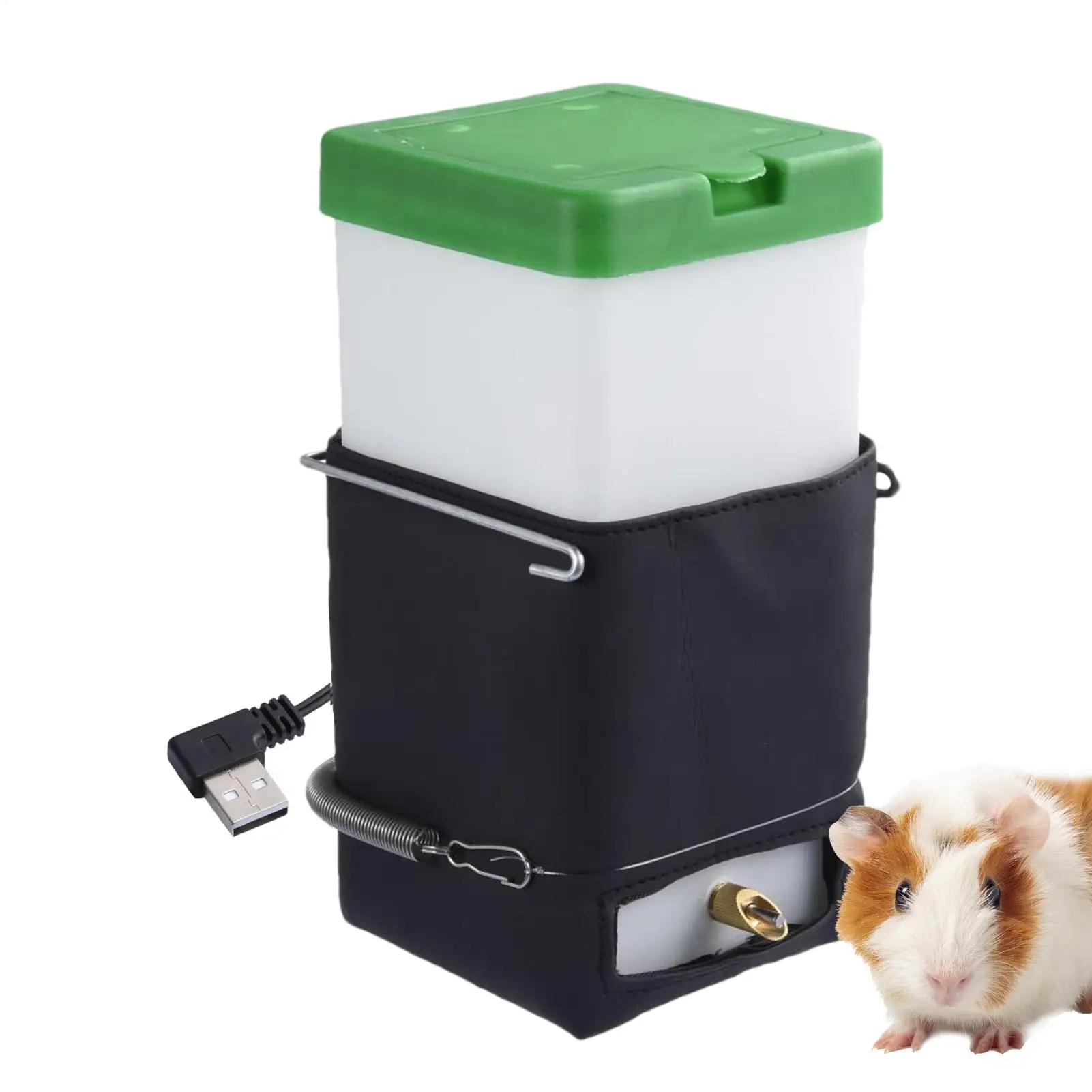 Beheizbare Kaninchen-Wasserflasche 1 L Hamster-Wasserflasche Bissfeste Hamster-Wasserflasche für Frettchen Vögel Mäuse Nymphensittiche Image