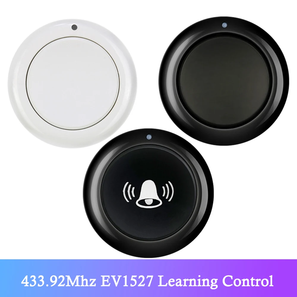 6V 433Mhz Drahtlose Fernbedienung 1 Taste Runde Fernbedienung Schalter Fühlen Sie sich frei, EV1527 Chip Lernen Typ Image