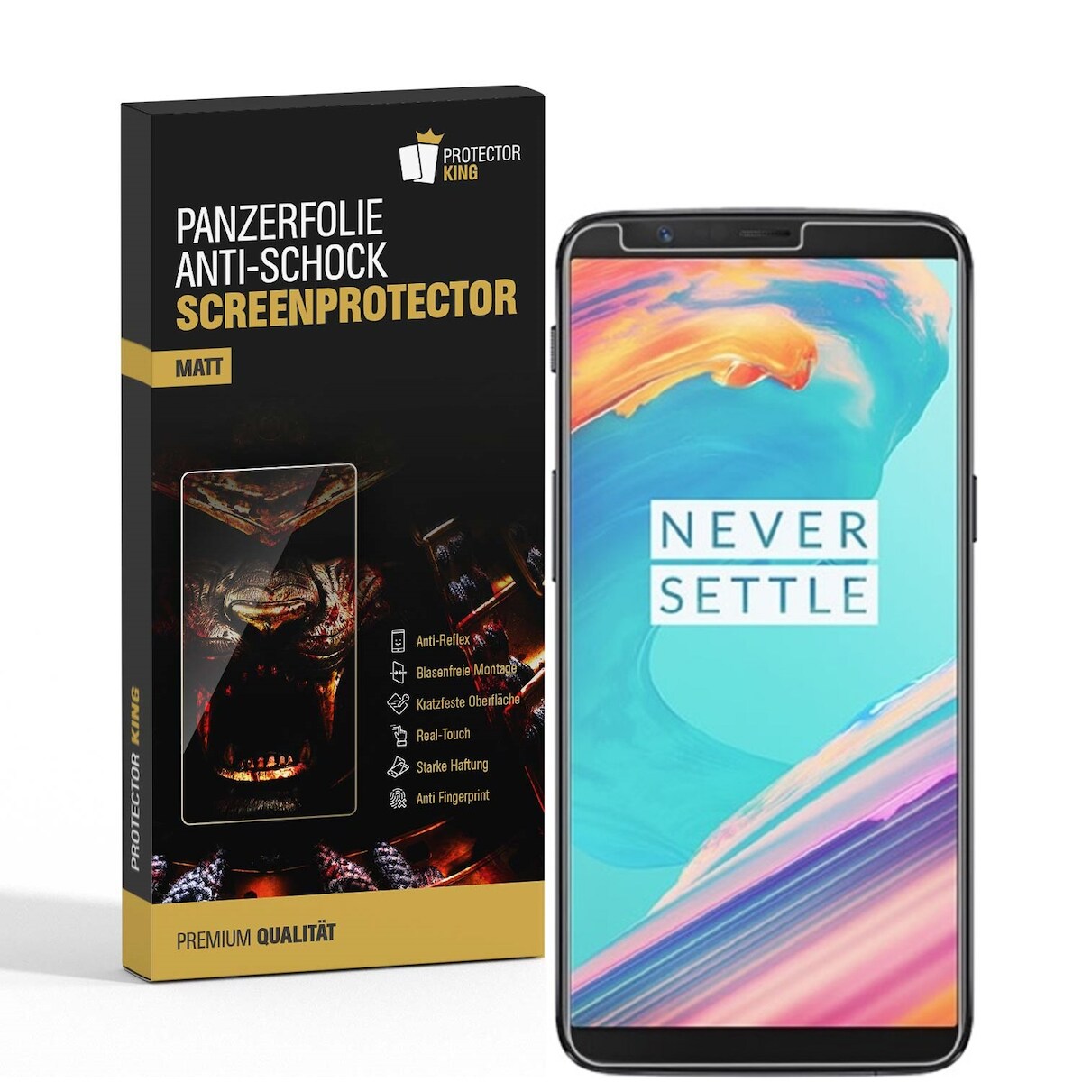 2x Panzerfolie für OnePlus 5T ANTI-SCHOCK Displayschutzfolie Displayfolie MATT Image
