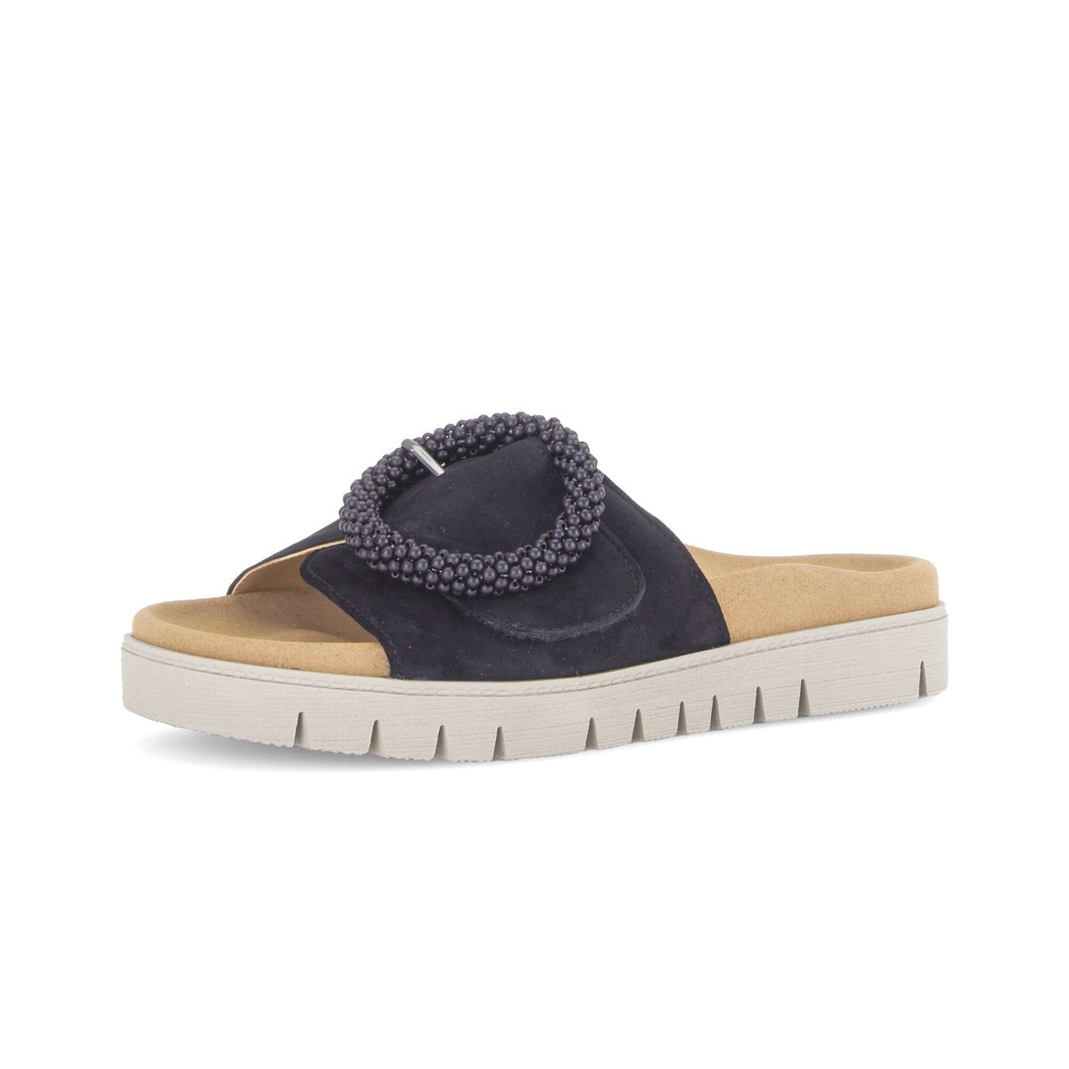 Pantolette GABOR "Pantolette", Damen, Gr. 38, blau, Schuhe Pantolette