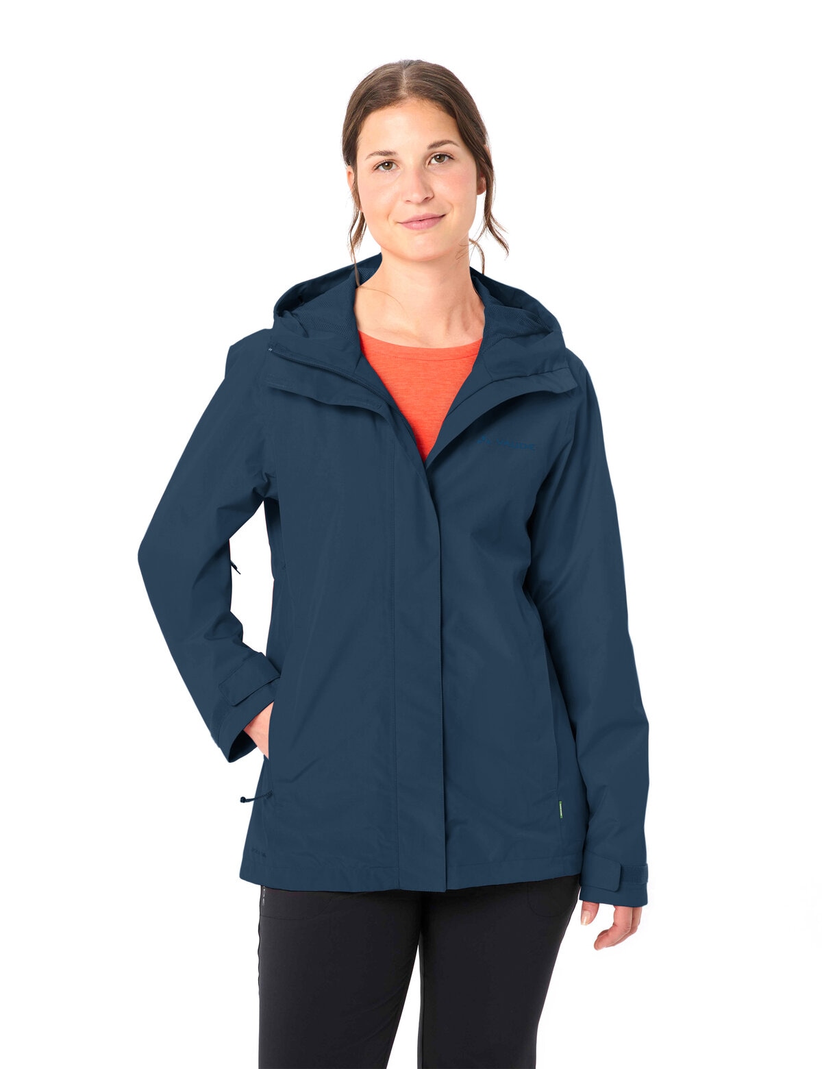 Regenjacke VAUDE "WOMEN'S STRATHCONA JACKET", Damen, Gr. 38, schwarz sea, Web, Obermaterial: 100% Polyester. Futter: 100% Polyester, unifarben, regular fit taillenbedeckt, Rundhals, eingesetzt gerader Abschluss, Jacken Regenjacke, für Sport- und...