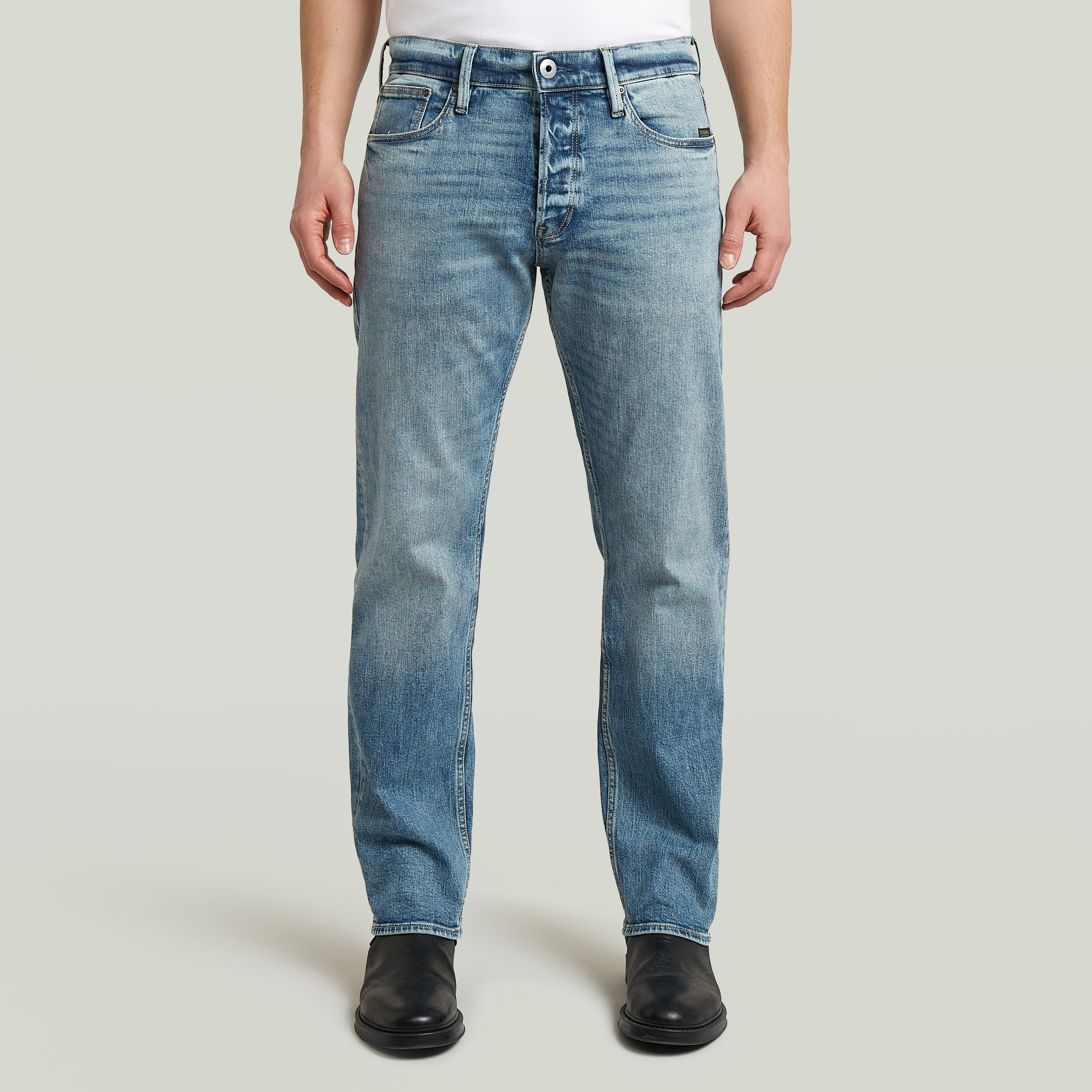 5-Pocket-Jeans G-STAR "Streem Slim Tapered", Herren, Gr. 33, Länge 32, faded blau halite, Denim/Jeans, Obermaterial: 99% Baumwolle, 1% Elasthan, slim fit lang, Jeans 5-Pocket-Jeans, in Denim-Qualität