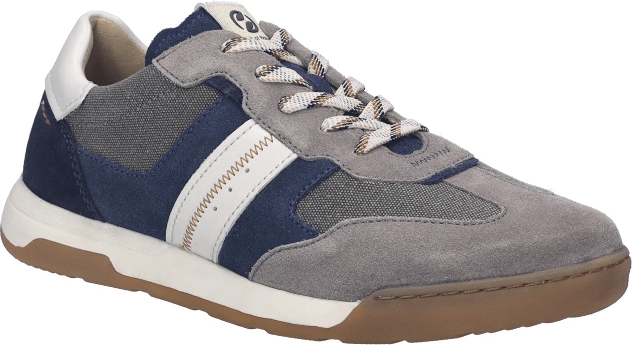 Slip-On Sneaker JOSEF SEIBEL "Blake 02", Herren, Gr. 44, blau, multi, Leder, Textil, Veloursleder, kontrastfarbene Details, Schuhe, Schnürschuh, Halbschuh, Freizeitschuh in Schuhweite H (=sehr weit)