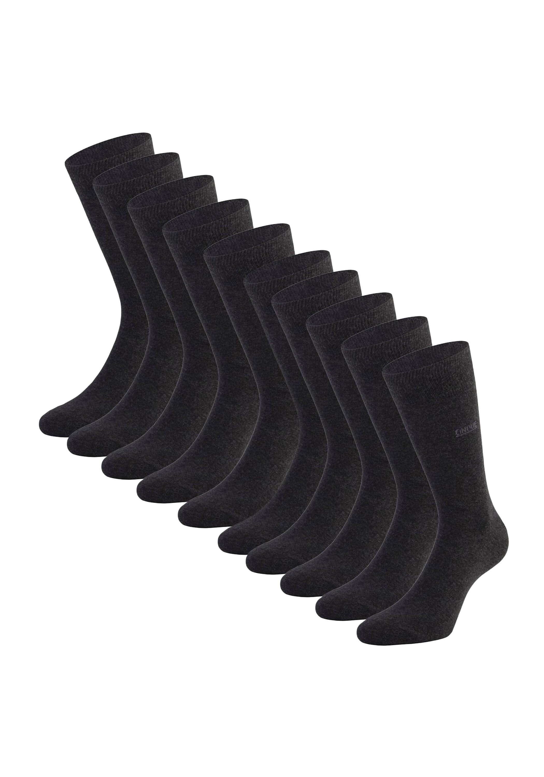 Kurzsocken CINQUE "Socken Business 10P 10er Pack", Herren, Gr. 39-42, grau (anthrazit), Obermaterial: 80% Baumwolle CO. 16% Polyamid PA. 4% Elasthan EL., Socken