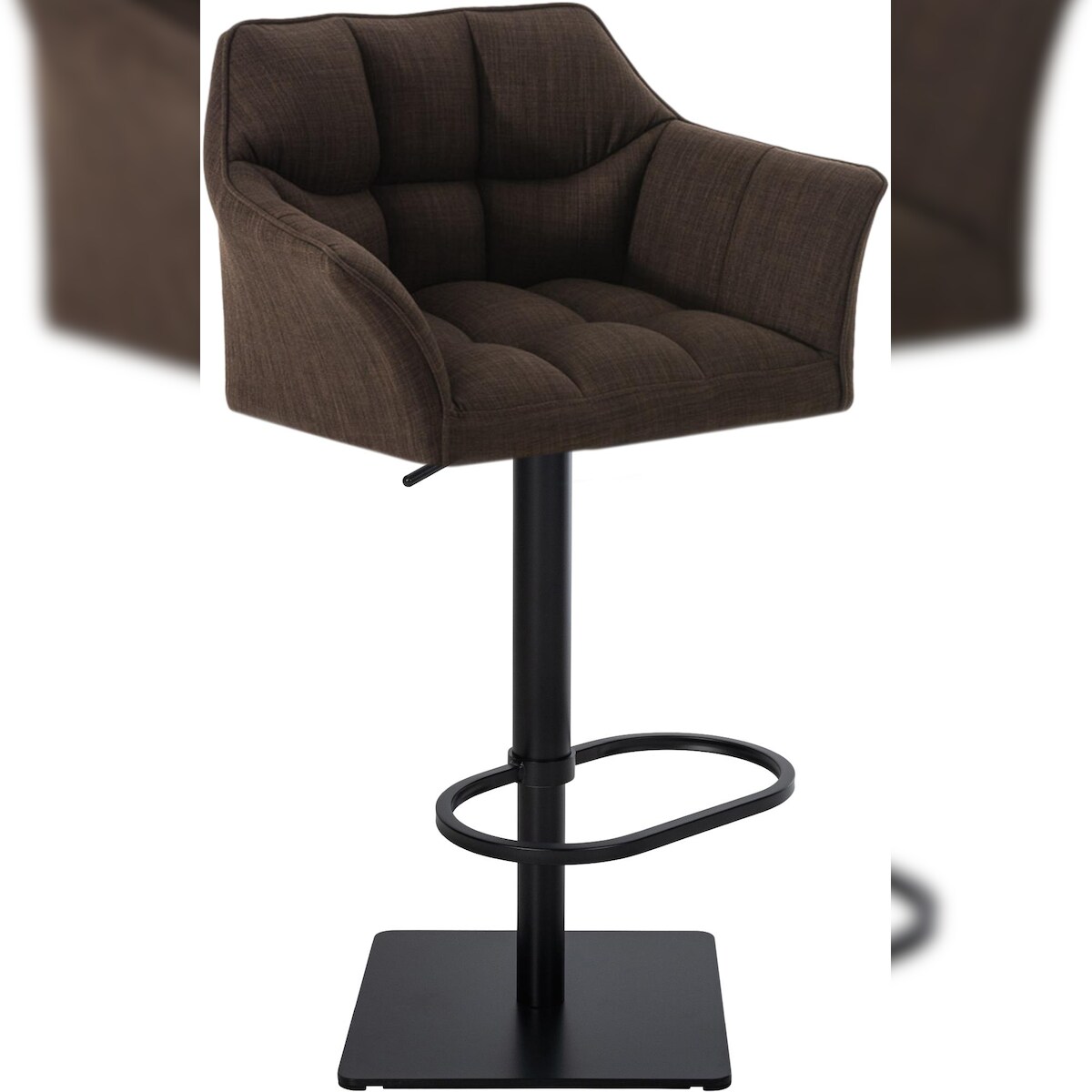 Proregal CHEFGASTRO Barhocker PHILADELPHIA Schwarz Stoff HxBxT 88x64x45cm Stoff Braun Barstuhl Image