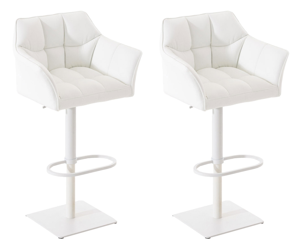 Proregal CHEFGASTRO 2er Set Barhocker PHILADELPHIA Kunstleder Weiß HxBxT 88x64x45cm Kunstleder Weiß Barstuhl Image