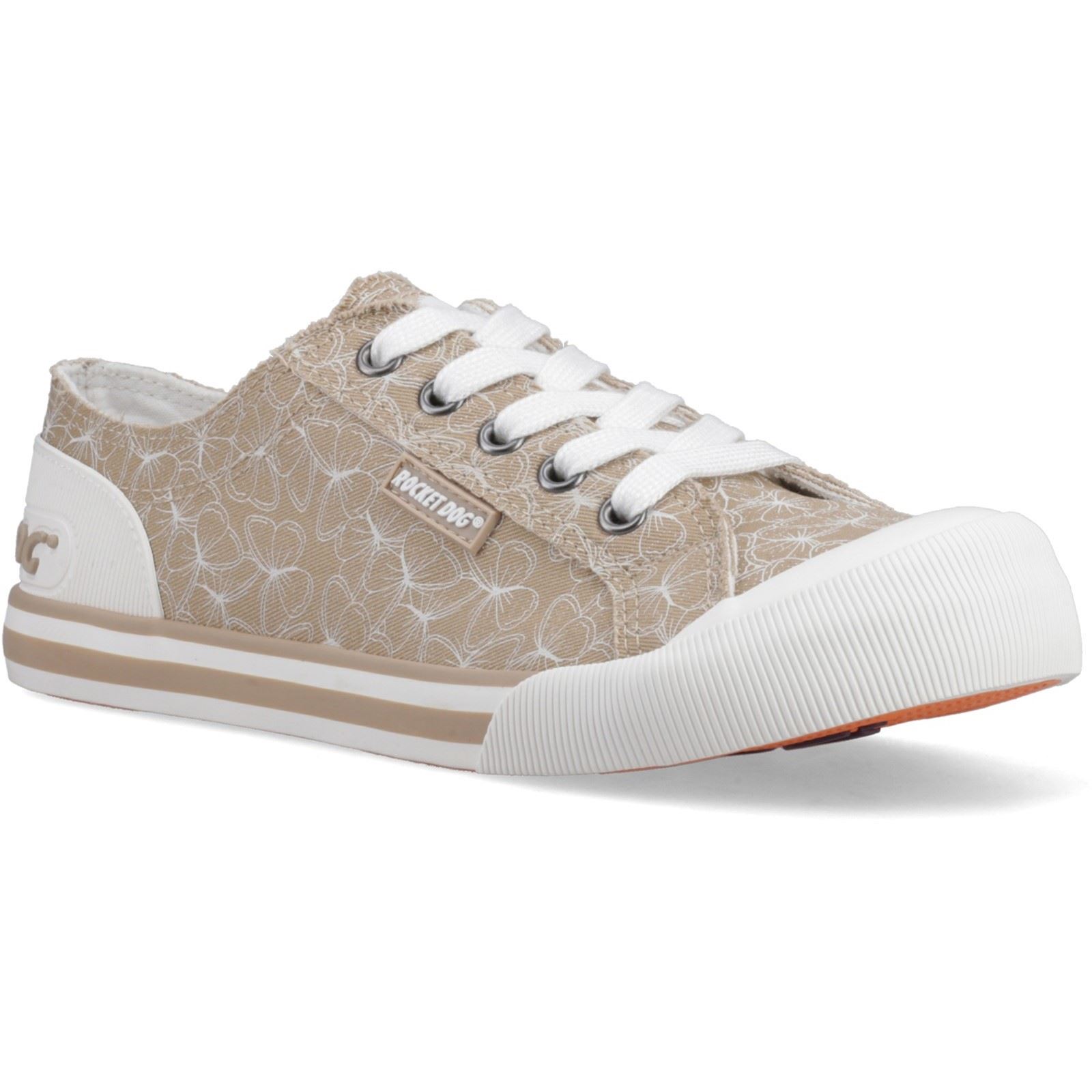 Rocket Dog Jazzin Mariposa Textile Womens Tan Trainers - Size UK 6 | Rocket Dog Sale | Discount Designer Brands