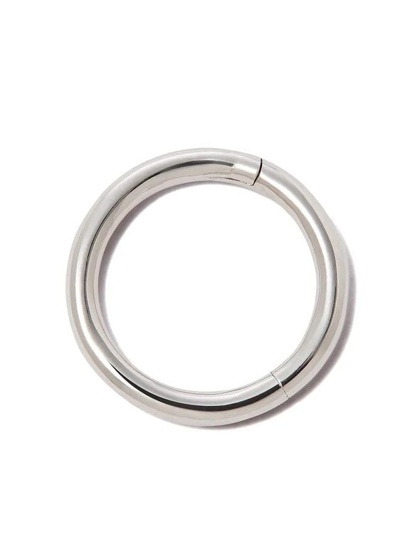 18Kt Plain Single Hoop Earring - Metallic - Maria Tash Earrings