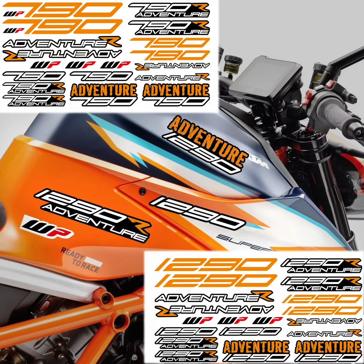 Für ktm duke abenteuer reflektierende motorrad aufkleber moto helme körper kraftstoff tank heck box windschutz scheibe zubehör aufkleber
