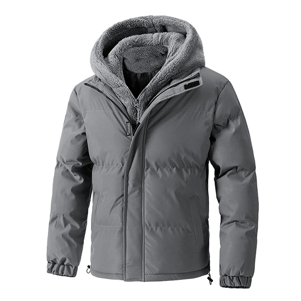 Winter verdicken Faux zweiteilige Parka Mantel Männer lässige Mode winddicht warme Fleece-gefütterte Kapuzenjacke plus 8XL Oberbekleidung Parkas Image