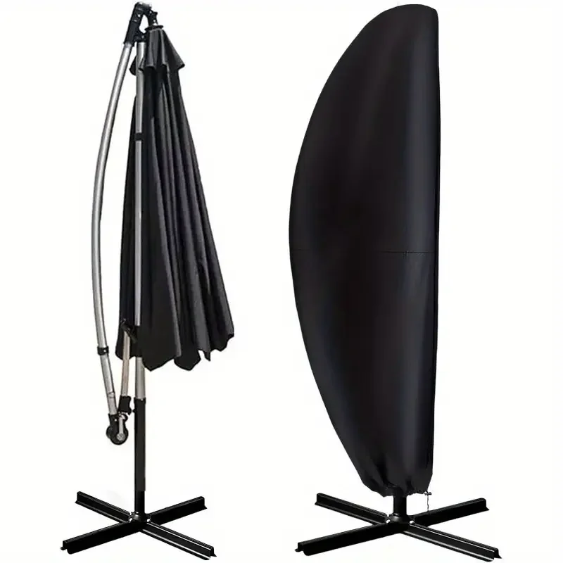 1 Stück, Sonnenschirm-Regenschirm-Abdeckung, 210D Oxford-Stoff, freitragender Sonnenschirm-Abdeckung, wasserdicht/winddicht/anti-UV, Gartenschirm-Abdeckung Image