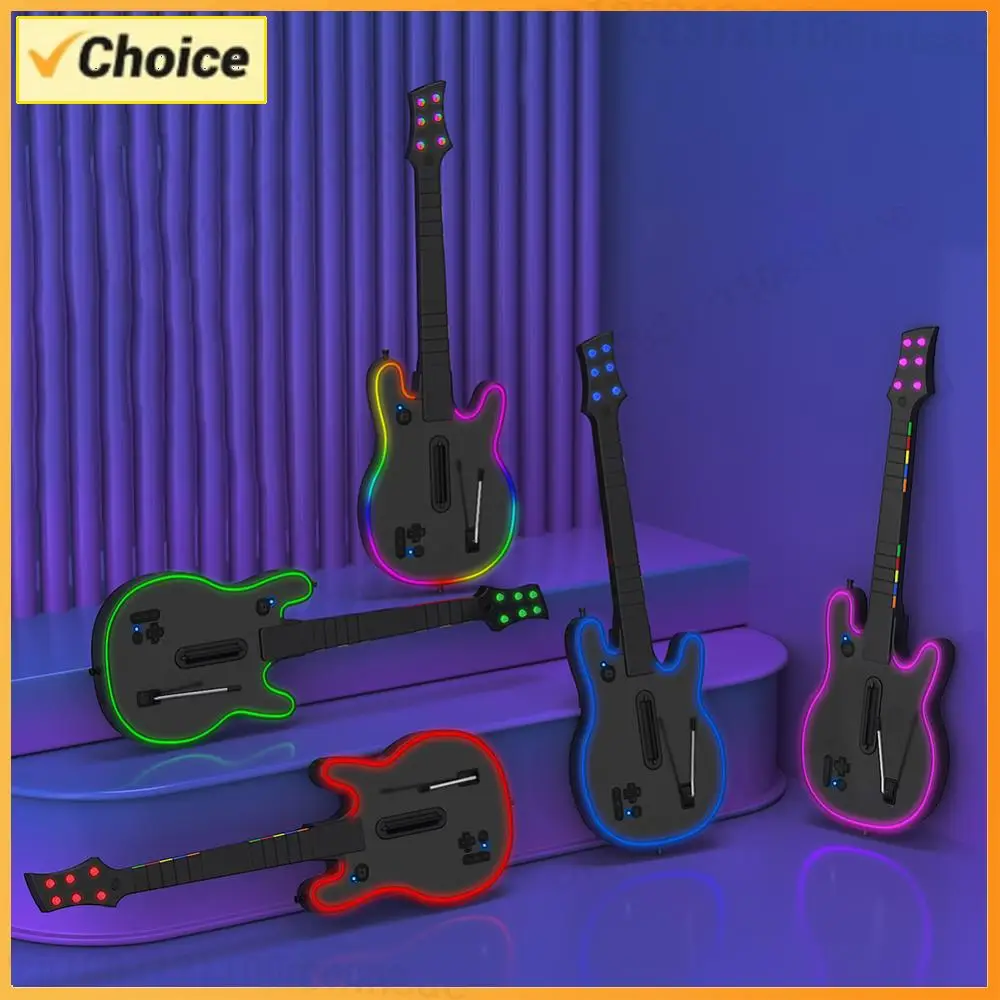 Kabelloser Gitarren-Controller 2,4G Kabelloser Gaming-Controller mit Gurt & Kabelloser Dongle PC-Controller für PS4 PS3 PC Guitar Hero Image