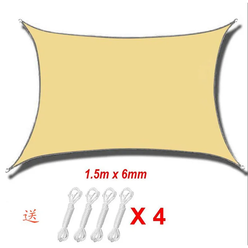 1 Satz 2x3m wasserdichte Markise vier Ecken Schattens chutz Außen überdachung Garten terrasse Pool Schatten Segel Markise Schatten Stoff Image