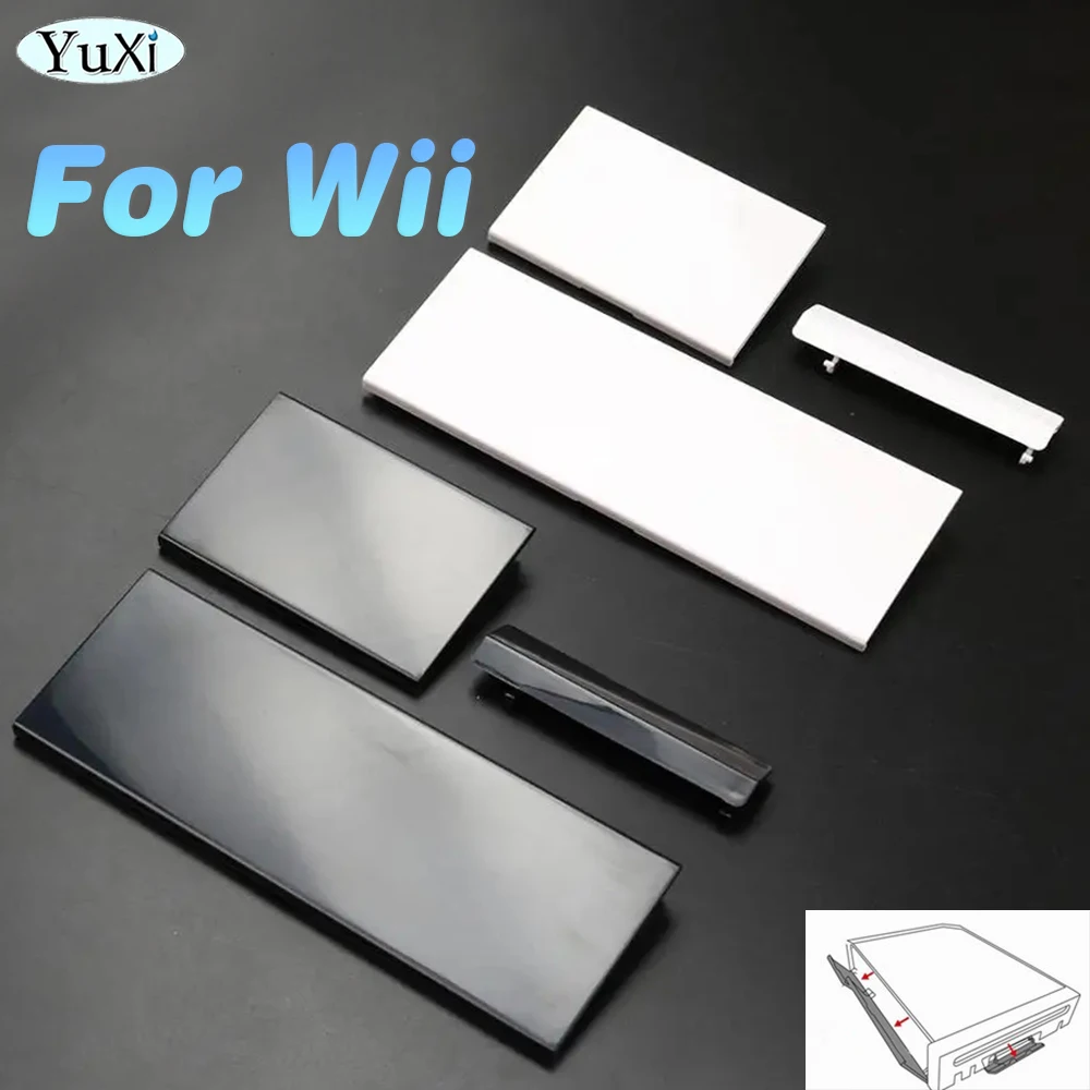 1Set Für Wii Speicher Karte Tür Slot Abdeckung 3 in 1 Schutzhülle Deckel Spielkonsole Für Nintendo WII schwarz Weiß Ersatz Teil Image