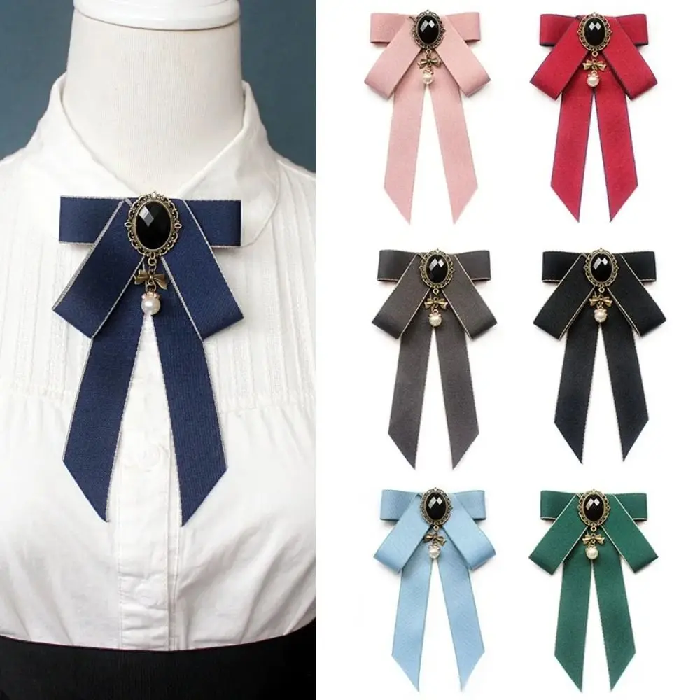 Mode Legierung Fliege Schmuck Zubehör Strass Bowknot Broschen Hals Dekoration Kristall Strass Bowtie Image