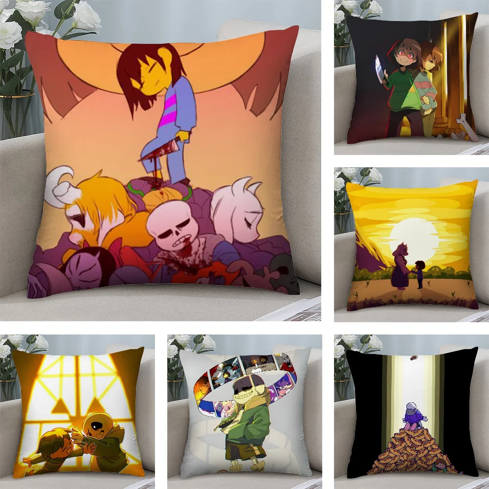 Hot Game Undertale Kissenbezug, kurzes Plüsch-Sofa, dekoratives Geschenk, Zuhause, doppelseitiges Druckkissen Image