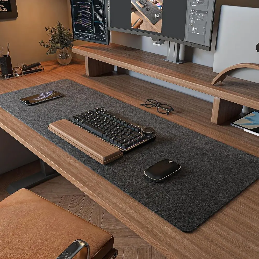 Große Wollfilz Maus Pad Home Office Computer Schreibtisch Schutz Laptop Tisch Matte Nicht-slip Tastatur Mäuse Matte Gaming zubehör Image