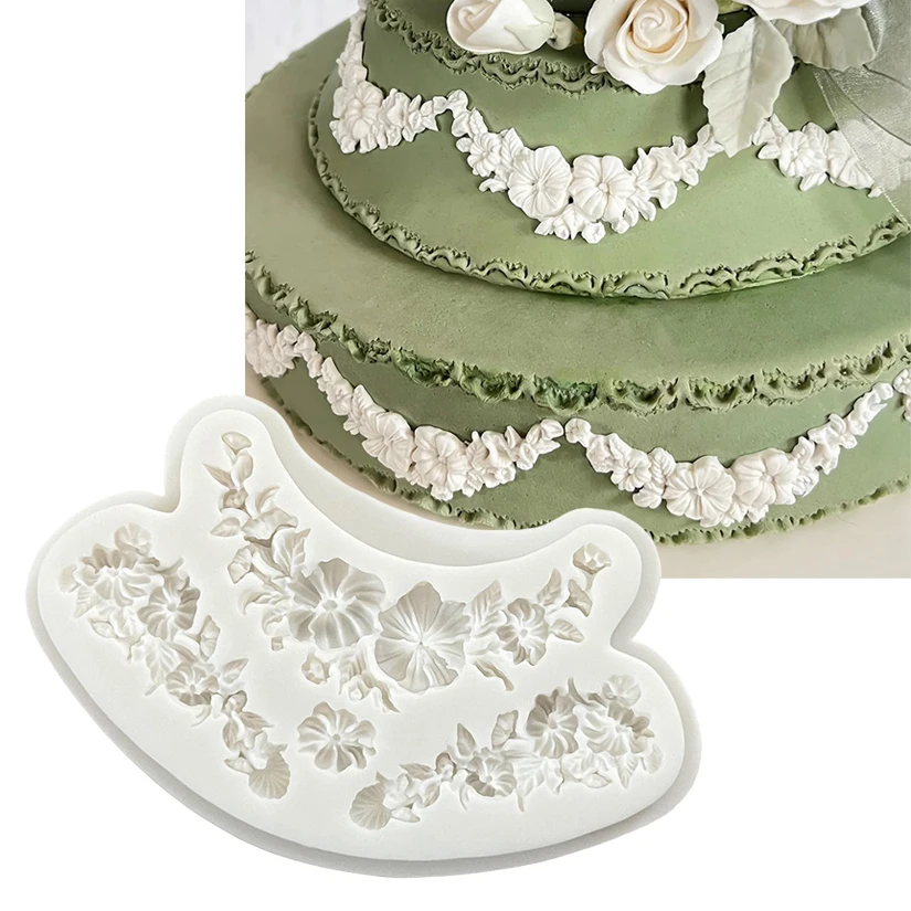 Morning Glory Silikon-Kuchen-Backform, Sugarcraft, Schokolade, Cupcake-Form, Fondant, Kuchendekorationswerkzeuge Image