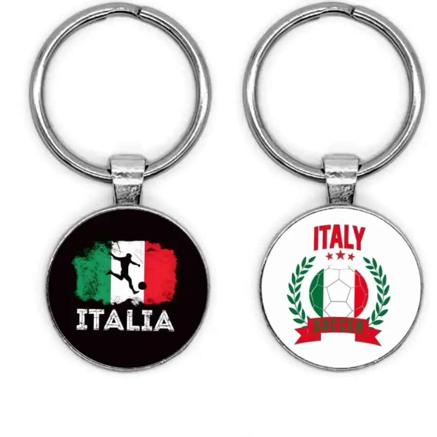 1 Stück Italien Fußballmannschaft Schlüsselanhänger Italienischer Sport Metall-Schlüsselanhänger Taschenanhänger Rucksack-Charm Schlüsselring Sport-Saison-Geschenke für Sohn Freund Image