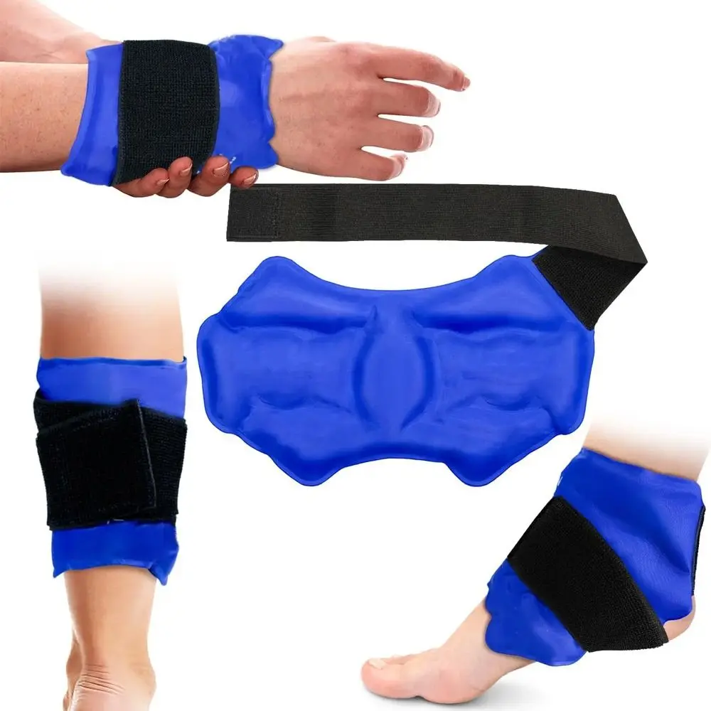 Wiederverwendbarer Gel-Eisbeutel, Dual-Temperatur-Schmerzlinderung, Knöchelbandage, Eisbeutel, flexibles Riemen-Design, heiße Kältetherapie, Sport-Kältebeutel Image