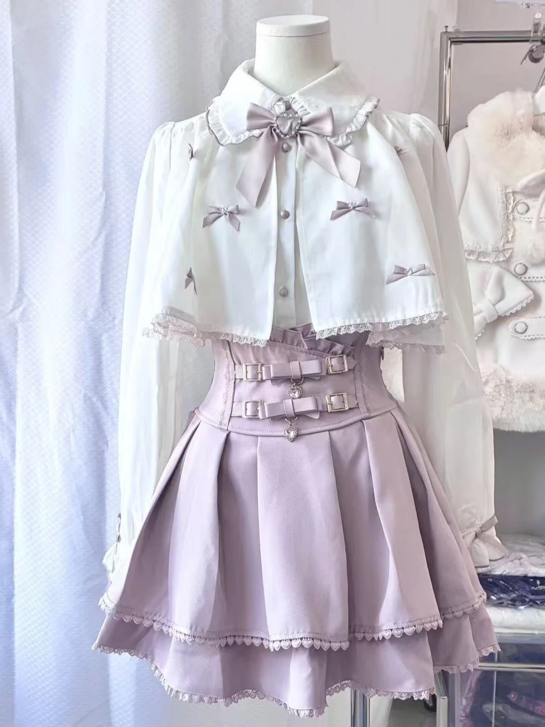 Kawaii Japanischer Mini-Rock für Damen mit Hoher Taille und Rüschen, Süßer Stil 2025 Neue Mode Lässiger Straßen- und Party-Rock Image