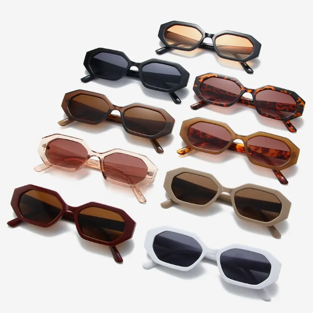 Retro Sonnenbrille für Frauen Männer Mode kleine polygonale Sonnenbrille trend ige Rechteck Sonnenbrille 90er Jahre Vintage-Farben Image