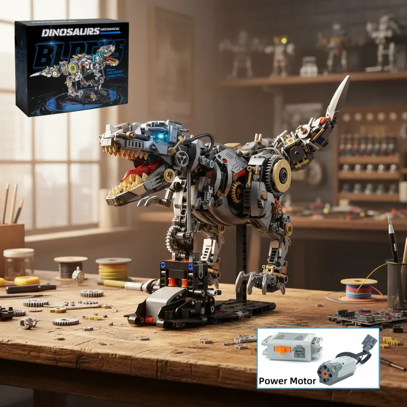 1268-teiliger MOC Mechanischer Dinosaurier-Bausatz Tyrannosaurus Rex Tiermodell mit Motor Spielzeug Kindergeburtstags-Geschenk Image