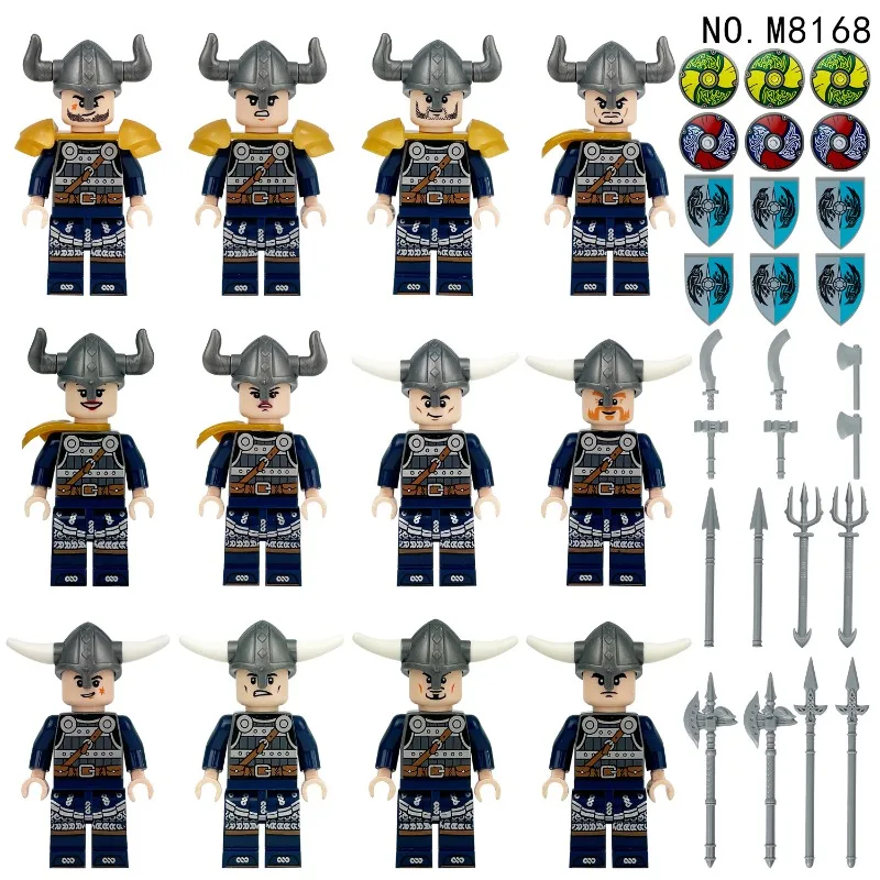 36 Viking 8167 Puppe Soldat Waffe Horn Zubehör Meigao kleine Partikel Baustein Spielzeug Image