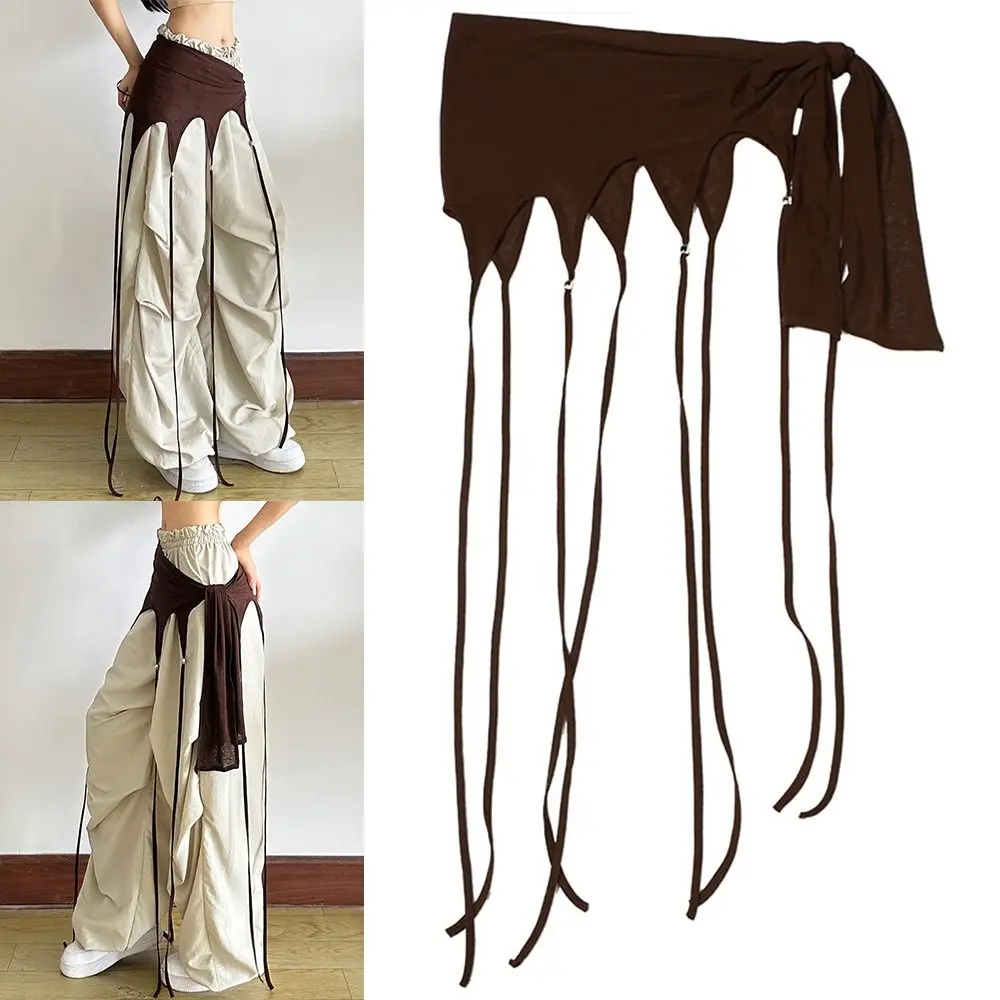 Jeans Hosen Dekor Lange Quaste Jazz Dance Schal Unregelmäßigen Harajuku Y2K Gürtel Hohe Taille Street Hip-hop Schal