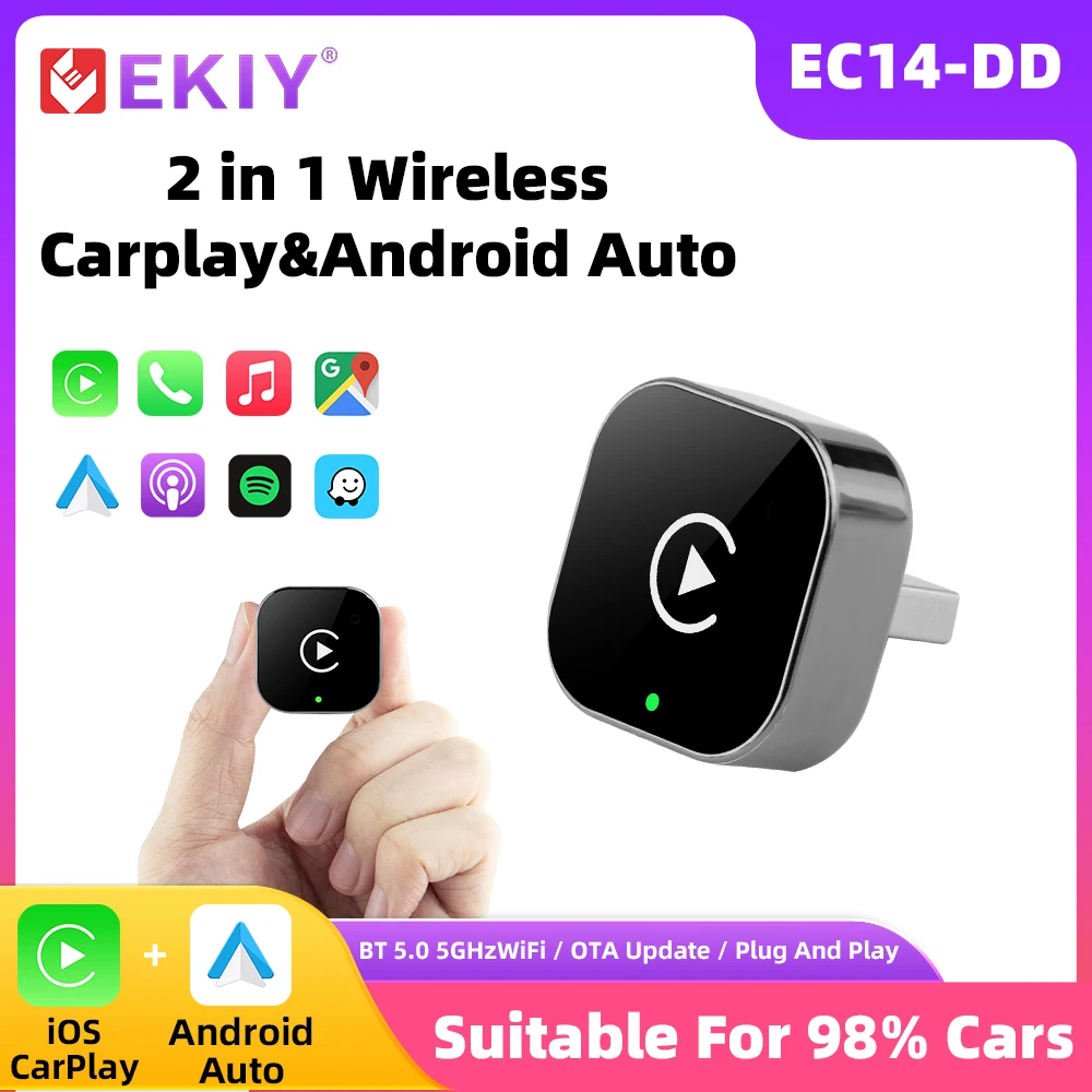 EKIY Neue Ankunft Wireless CarPlay Adapter Auto Smart Car AI Box für OEM Konvertiert Wired Car Play zu Wireless Heißer Verkauf Image