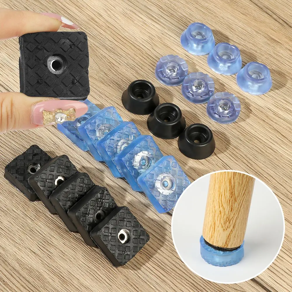 10 stücke klare weiche Möbel Stuhl Tisch Füße Bein unten rutsch fest rutsch fest gleitet Holzboden schutz geräuschlos Schraube auf Pad Image
