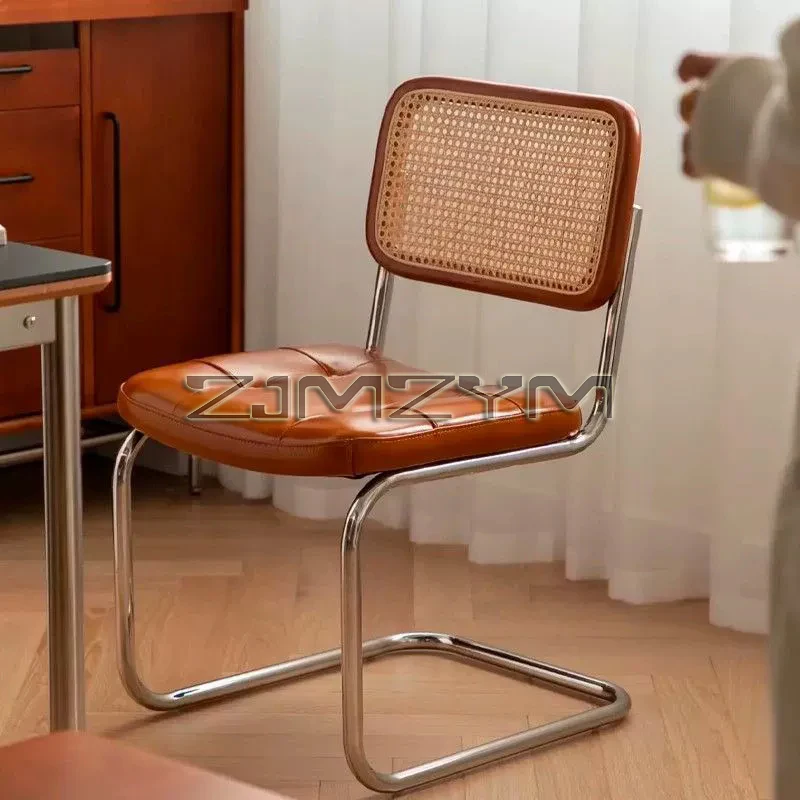 Nordic Rattan Gewebt Esszimmer Stuhl Kommerziell Restaurant Esszimmer Stuhl Make-Up Hocker Rustikalen Esszimmer Sitz Esstisch Stuhl Image