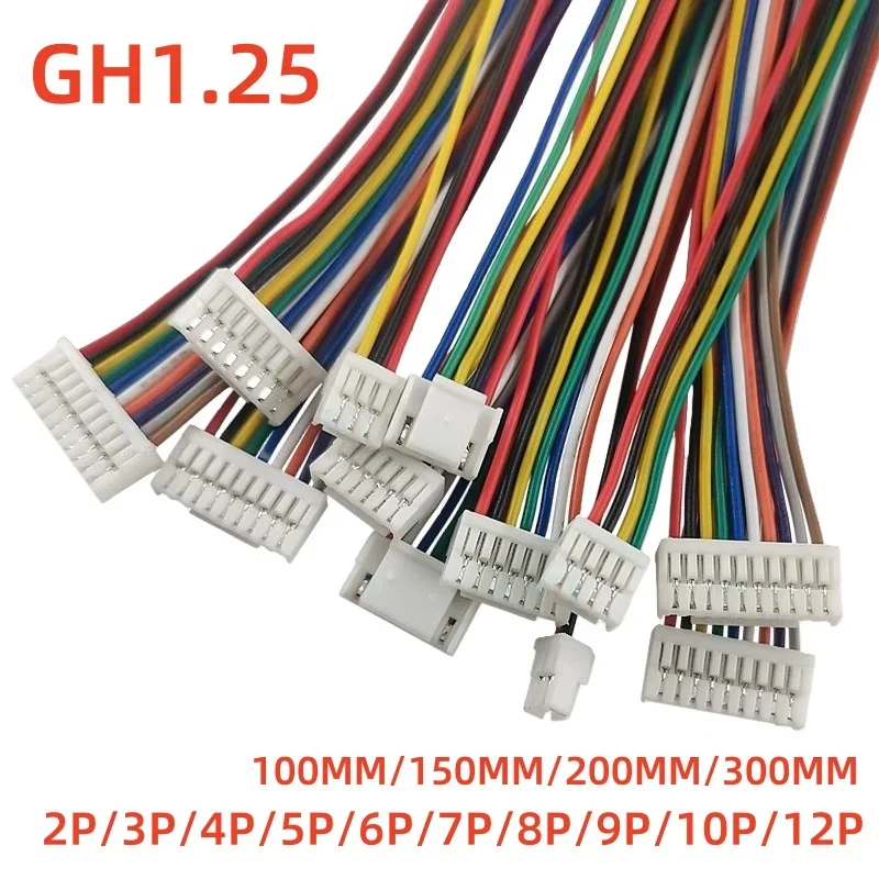 10 Stück GH1.25 2P/3P/4P/5P/6 Pin JST GH Serie 1,25 Stecker mit Draht 10CM/20CM/30CM 1007 28 AWG 1,25MM Image