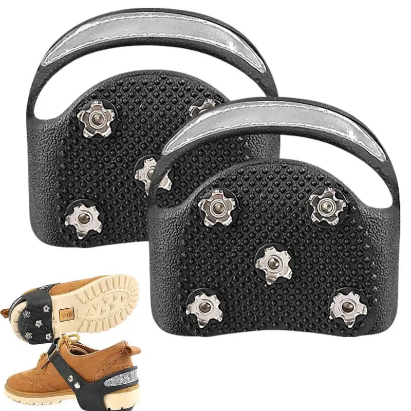 Schneeschuh-Spikes, rutschfeste Edelstahl-Greiferspikes, Schneeschuh-Eisstollen, Schneegriffe, reflektierende Steigeisen zum Klettern Image