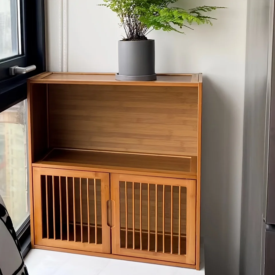 Aufbewahrungsschrank im chinesischen Stil – 2-stufiger Aufbewahrungsschrank für Büro und Wohnzimmer – Teeschrank, Bücherregal