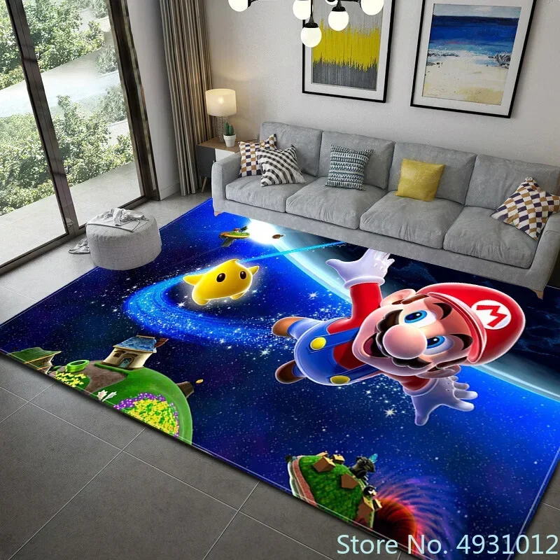 Kreative 3d Cartoon Teppich Super Mario Anime Druck Wohnzimmer Schlafzimmer Dekoration Teppich Kinder Anti-Rutsch-Krabbel matte Image