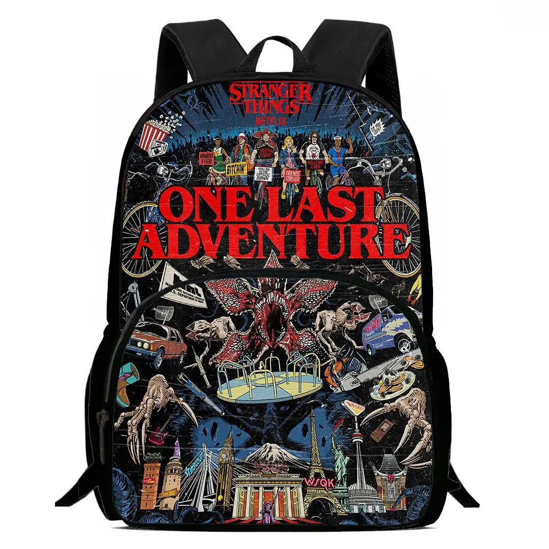 Sac à dos imprimé Stranger Things 5 pour étudiants, sacs d'école pour garçons, sac à dos d'école de dessin animé, sac à dos de grande capacité, sac pour ordinateur portable, Mochila
