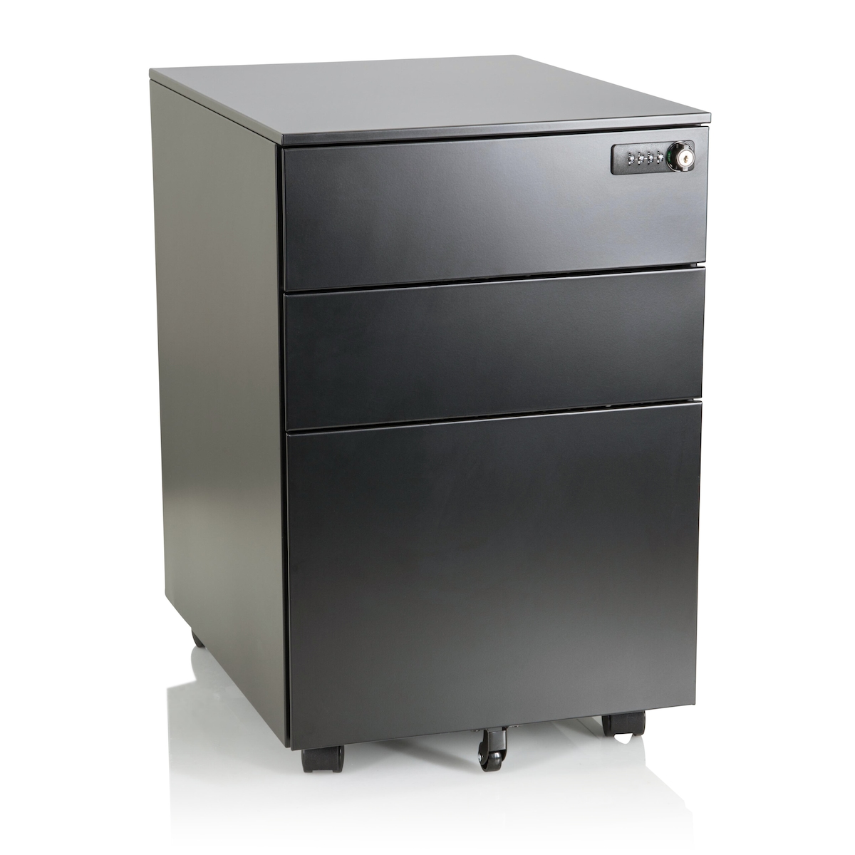 Rollcontainer COLOR OS I Metall schwarz mit Zahlenschloss hjh OFFICE Image