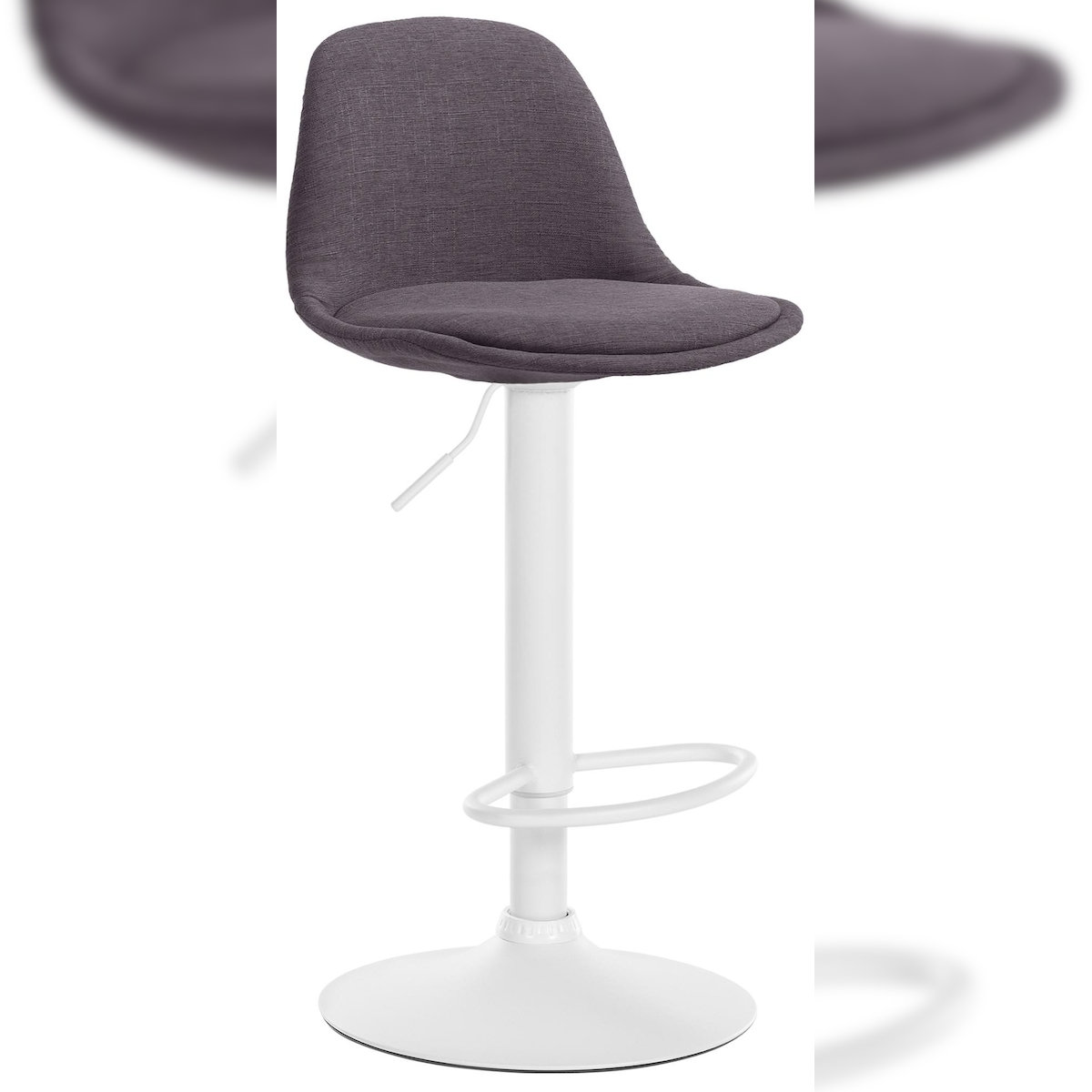 Proregal CHEFGASTRO Barhocker HAWAII Stoff Weiß HxBxT 82x39x43cm Stoff Dunkelgrau Barstuhl Image