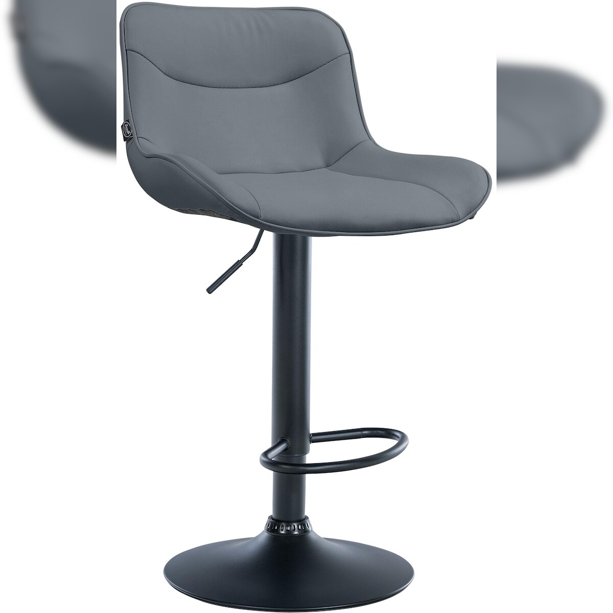 Proregal CHEFGASTRO Barhocker TIMES SQUARE Kunstleder Schwarz HxBxT 85x49x51cm Kunstleder (PVC) Grau Barstuhl Image