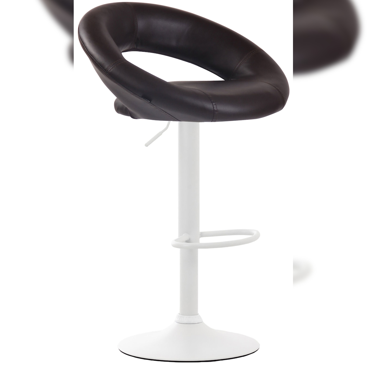 Proregal CHEFGASTRO Barhocker IGUAZU Kunstleder Weiß HxBxT 80x53x47cm Kunstleder Braun Barstuhl Image